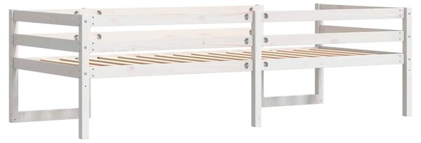 Okvir za dječji krevet bijeli 75 x 190 cm od masivne borovine - Bijela / 75 x 190 cm