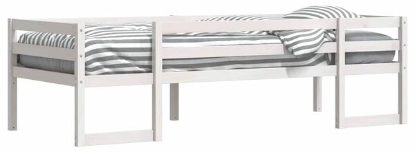 Okvir za dječji krevet bijeli 75 x 190 cm od masivne borovine - Bijela / 75 x 190 cm