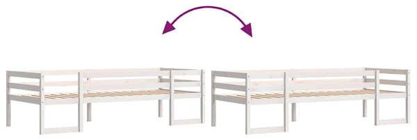 Okvir za dječji krevet bijeli 75 x 190 cm od masivne borovine - Bijela / 75 x 190 cm