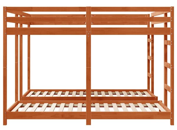 Trokatni krevet Vosak smeđa 200 x 200 cm Čvrsto borovo drvo - Smeđa / 200 x 200 cm