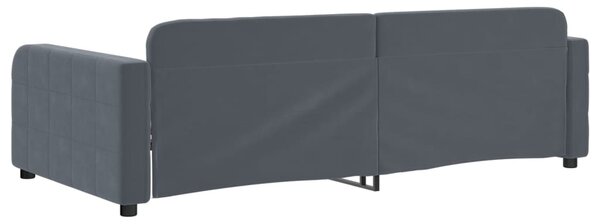 Dnevni krevet tamnosivi 90 x 200 cm baršunasti - Siva / 90 x 200 cm