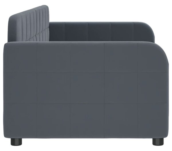 Dnevni krevet tamnosivi 80 x 200 cm baršunasti - Siva / 80 x 200 cm