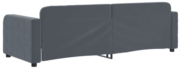 Dnevni krevet tamnosivi 80 x 200 cm baršunasti - Siva / 80 x 200 cm
