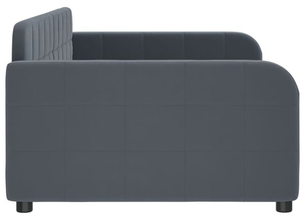 Dnevni krevet tamnosivi 90 x 200 cm baršunasti - Siva / 90 x 200 cm