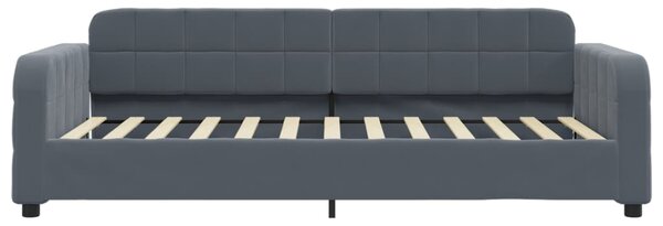 Dnevni krevet tamnosivi 90 x 200 cm baršunasti - Siva / 90 x 200 cm