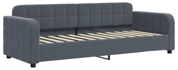 Dnevni krevet tamnosivi 80 x 200 cm baršunasti - Siva / 80 x 200 cm
