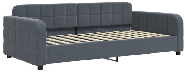 Dnevni krevet tamnosivi 90 x 200 cm baršunasti - Siva / 90 x 200 cm