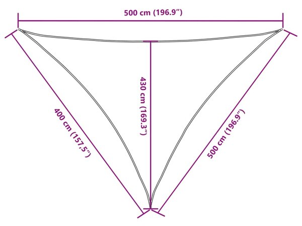 Jedro protiv sunca od tkanine trokutasto 4 x 5 x 5 m antracit - Antracitno siva / 4 x 5 x 5 m