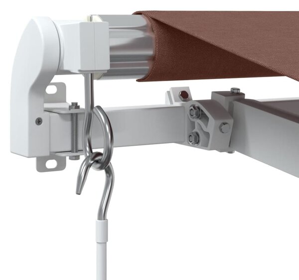 Tenda na ručno uvlačenje s LED smeđa 400 x 350 cm - Smeđa / 400 x 350 cm