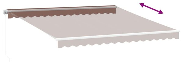 Tenda na ručno uvlačenje s LED smeđa 400 x 350 cm - Smeđa / 400 x 350 cm
