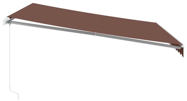 Tenda na ručno uvlačenje s LED smeđa 400 x 350 cm - Smeđa / 400 x 350 cm