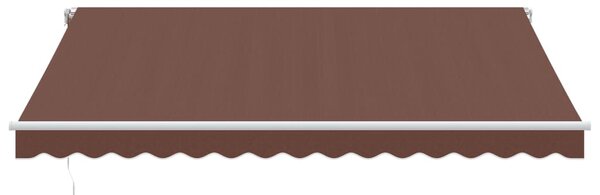 Tenda na ručno uvlačenje s LED smeđa 400 x 350 cm - Smeđa / 400 x 350 cm