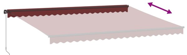 Tenda na ručno uvlačenje s LED svjetlima bordo 500 x 350 cm - Bordo / 500 x 350 cm