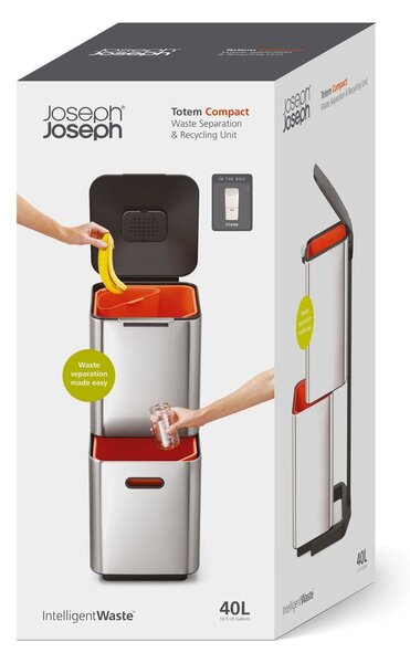 Krem bijela kanta za otpad Joseph Joseph Totem Compact, 40 l