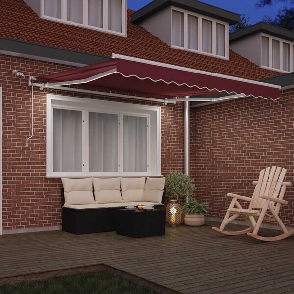 Tenda na automatsko uvlačenje s LED bordo 300x250 cm - Crvena / 300 x 250 cm