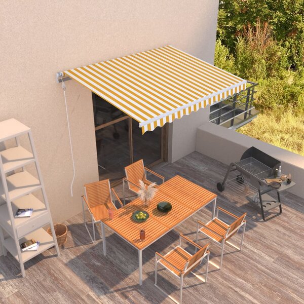 Tenda na ručno uvlačenje 350 x 250 cm žuto-bijela - Žuta / 350 x 250 cm