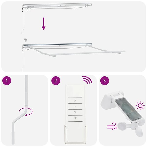 Tenda na automatsko uvlačenje LED antracit i bijela 300x250 cm - Antracitno siva / 300 x 250 cm