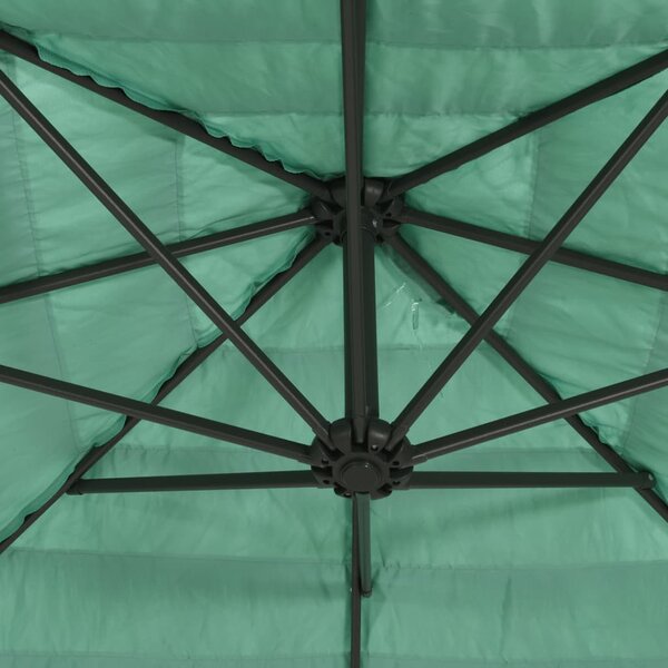 Vrtni suncobran s drvenim stupom zeleni 246x246x230 cm - Zelena / 246 x 246 x 230 cm
