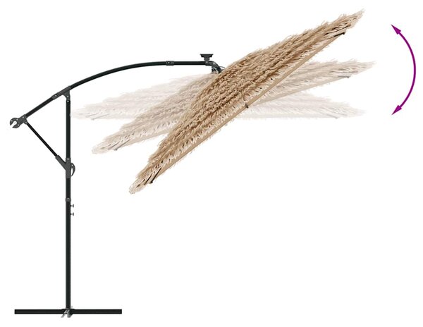 Vrtni suncobran s čeličnom šipkom smeđi 246x246x230 cm - Smeđa / 246 x 246 x 230 cm