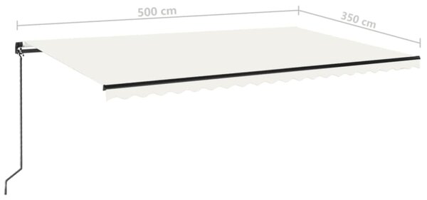 Tenda na ručno uvlačenje 500 x 350 cm krem - Krema / 500 x 350 cm