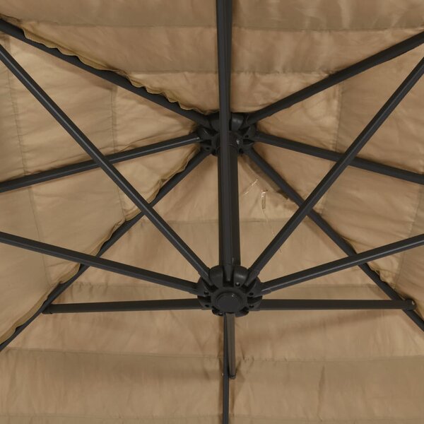 Vrtni suncobran s čeličnom šipkom smeđi 246x246x230 cm - Smeđa / 246 x 246 x 230 cm