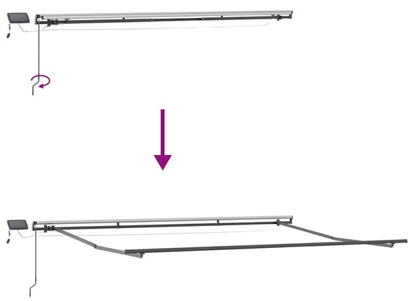 Tenda na ručno uvlačenje s LED svjetlima bordo 400 x 300 cm - Bordo / 400 x 300 cm