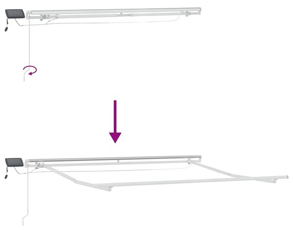 Tenda na ručno uvlačenje LED antracit i bijela 300 x 250 cm - Antracitno siva / 300 x 250 cm