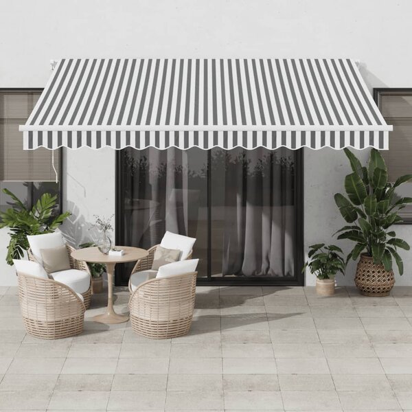 Tenda na ručno uvlačenje s LED antracit i bijela 400 x 350 cm - Antracitno siva / 400 x 350 cm