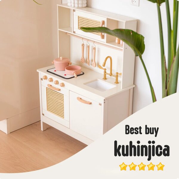 Dječja drvena kuhinja s dodacima - Boho