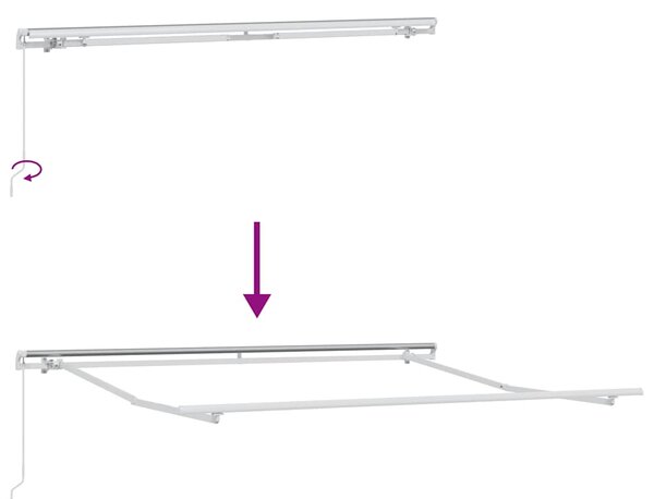 Tenda na ručno uvlačenje smeđa 300 x 250 cm - Smeđa / 3 x 2.5 m