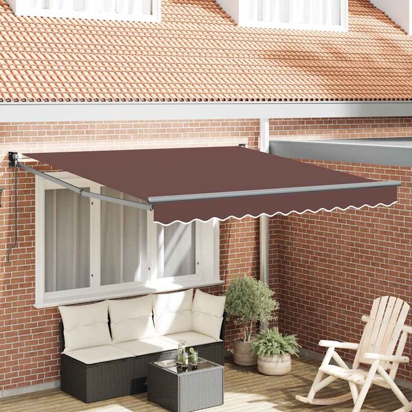 Tenda na ručno uvlačenje smeđa 300 x 250 cm - Smeđa / 3 x 2.5 m