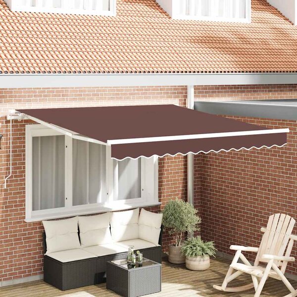 Tenda na ručno uvlačenje smeđa 300 x 250 cm - Smeđa / 3 x 2.5 m