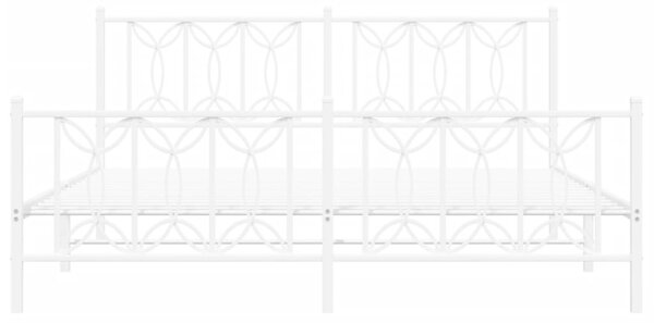 Metalni okvir kreveta uzglavlje i podnožje bijeli 180x200 cm - Bijela / 180 x 200 cm