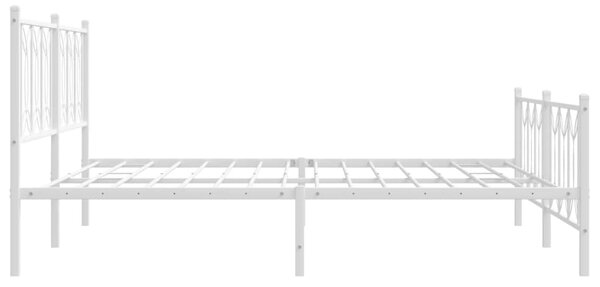 Metalni okvir kreveta uzglavlje i podnožje bijeli 180x200 cm - Bijela / 180 x 200 cm