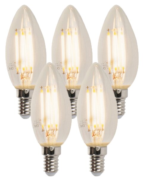 Set od 5 E14 prigušivih LED žarulja sa žarnom niti B35 5W 380lm 2700K