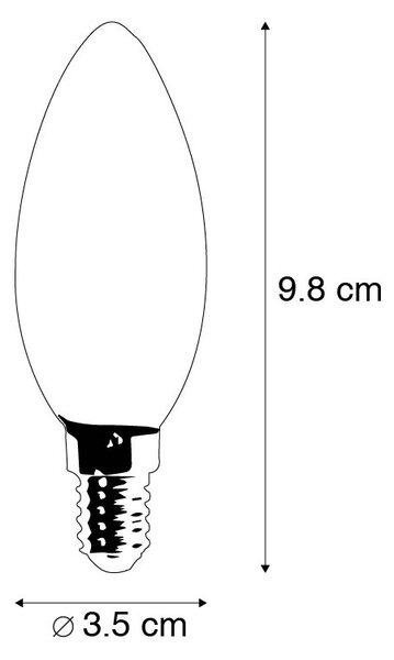 Set od 3 LED E14 prigušive žarulje svijeće B35 5W 380lm 2700K
