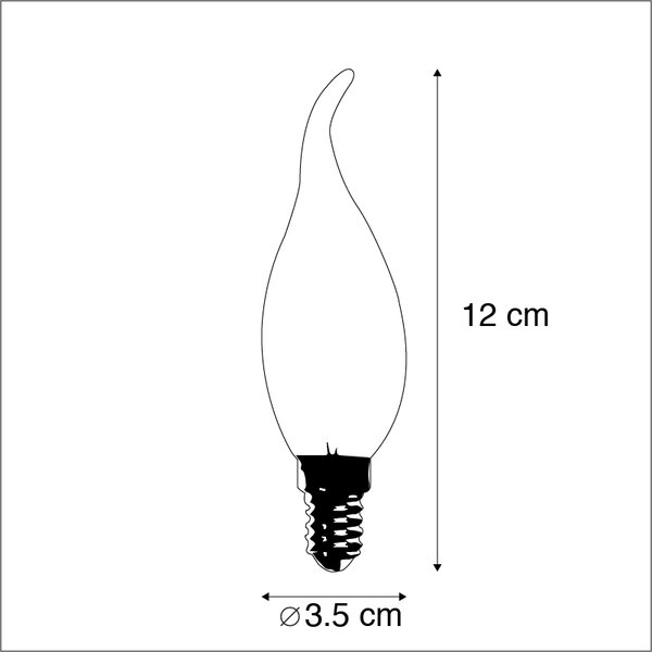 Set od 5 E14 prigušivih LED žarulja s filamentom u obliku svijeće 250lm 2700K