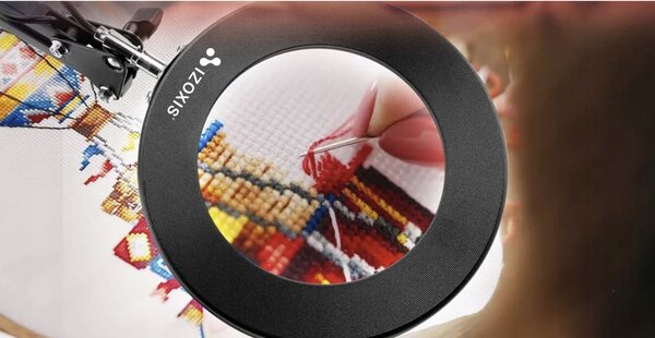 USB 32 LED fleksibilna okrugla stolna svjetiljka crna + povećalo povećalo