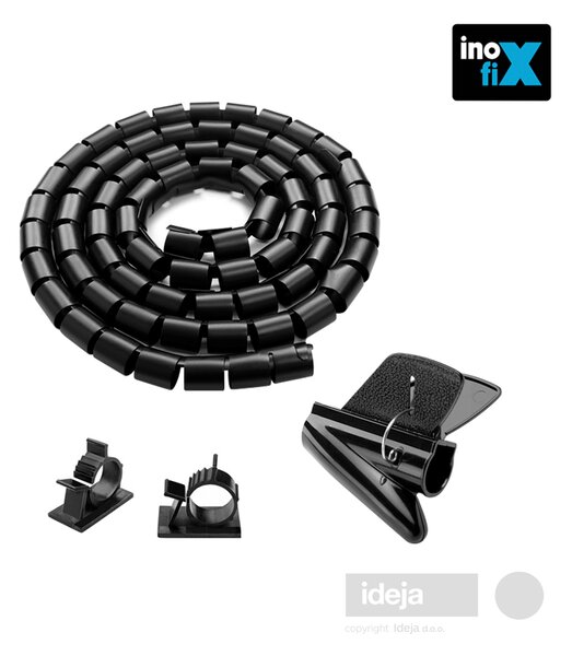 Fleksibilni organizator kablova Inofix crni 3m