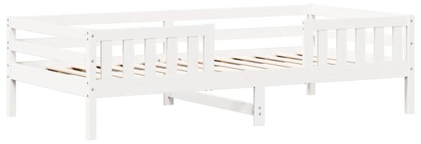 Okvir kreveta s krovom bijeli 75x190 cm od borovine - Bijela / 75 x 190 cm