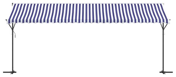 Samostojeća tenda plavo-bijela 600 x 300 cm od tkanine i čelika - Plava / 6 x 3 m