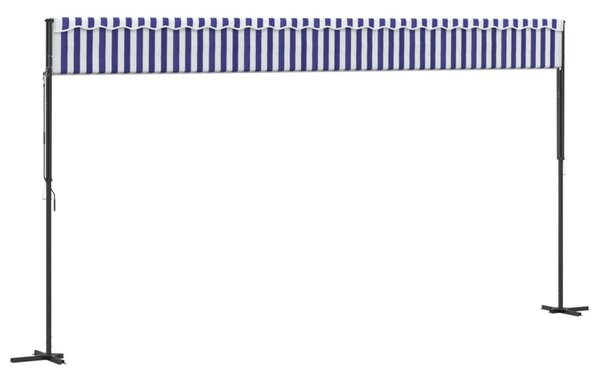 Samostojeća tenda plavo-bijela 600 x 300 cm od tkanine i čelika - Plava / 6 x 3 m