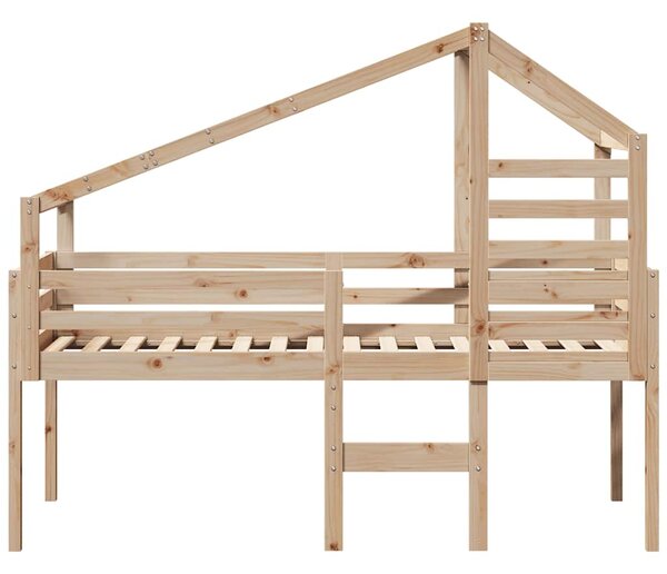 Visoki krevet s krovom 80 x 200 cm od masivne borovine - Smeđa / 80 x 200 cm