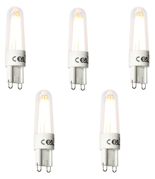 Set od 5 G9 LED filament žarulja 2.5W 240lm 2300K