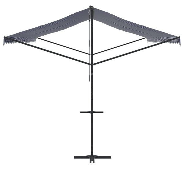 Samostojeća tenda plavo-bijela 600 x 300 cm od tkanine i čelika - Plava / 6 x 3 m