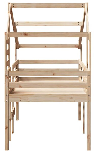 Visoki krevet s krovom 80 x 200 cm od masivne borovine - Smeđa / 80 x 200 cm