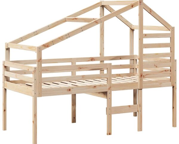 Visoki krevet s krovom 80 x 200 cm od masivne borovine - Smeđa / 80 x 200 cm