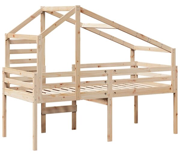 Visoki krevet s krovom 80 x 200 cm od masivne borovine - Smeđa / 80 x 200 cm