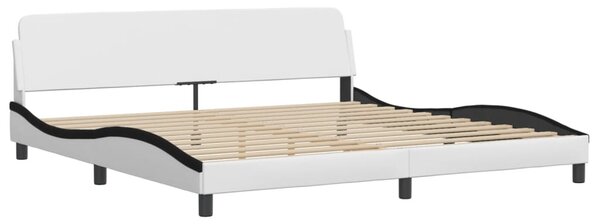Krevet s madracem Hvar bijeli-crni 200 x 200 cm od umjetne kože - Crna / 200 x 200 cm