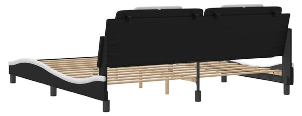 Okvir kreveta Viana s LED-om bez madracacrno-bijeli 200 x 200 cm - Crna / 200 x 200 cm